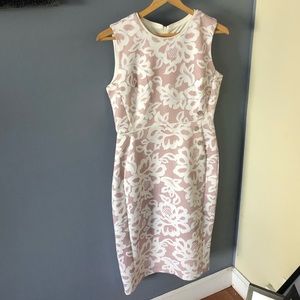 Blush pink and white floral sheath dress